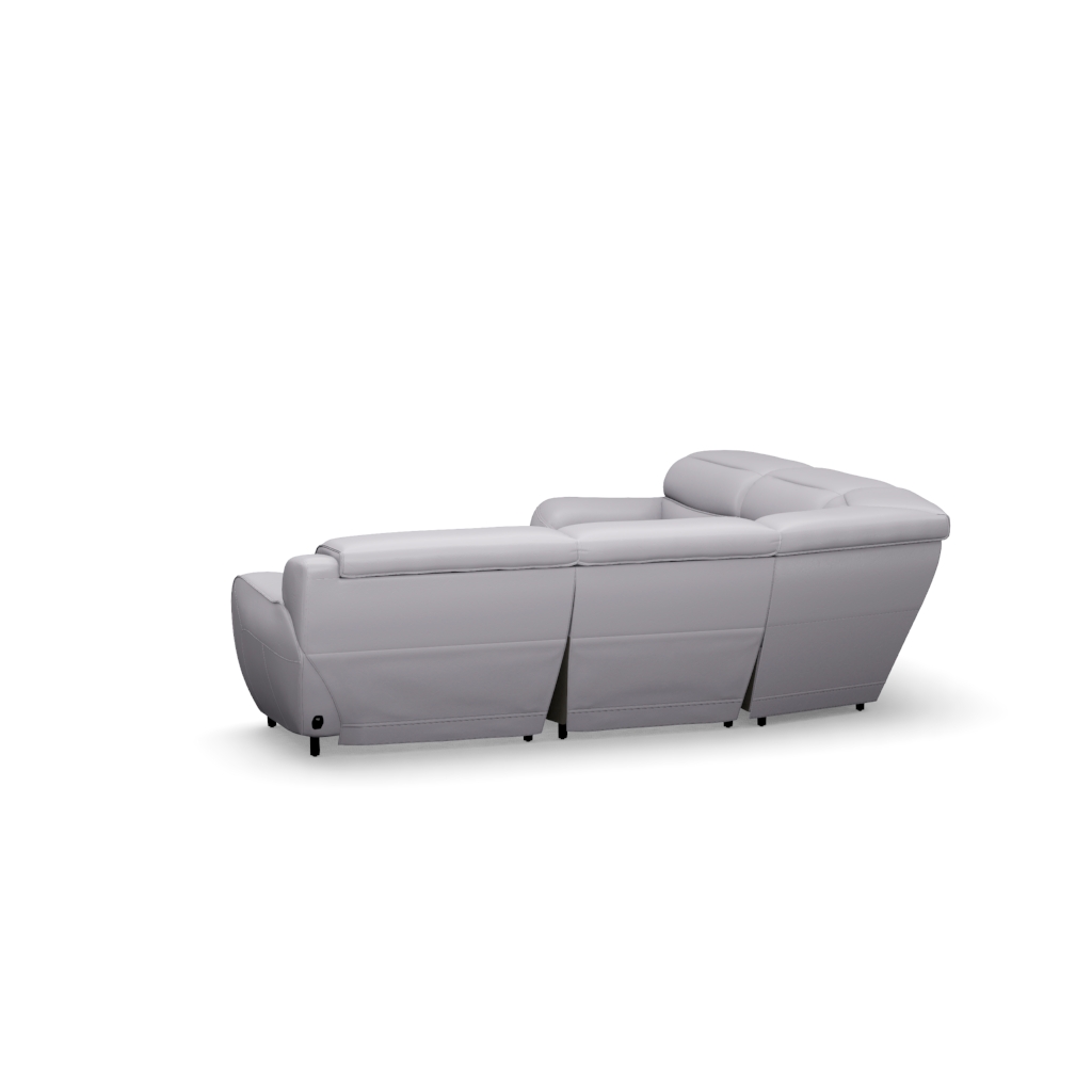 Symmetry gray leather shop power reclining sofa