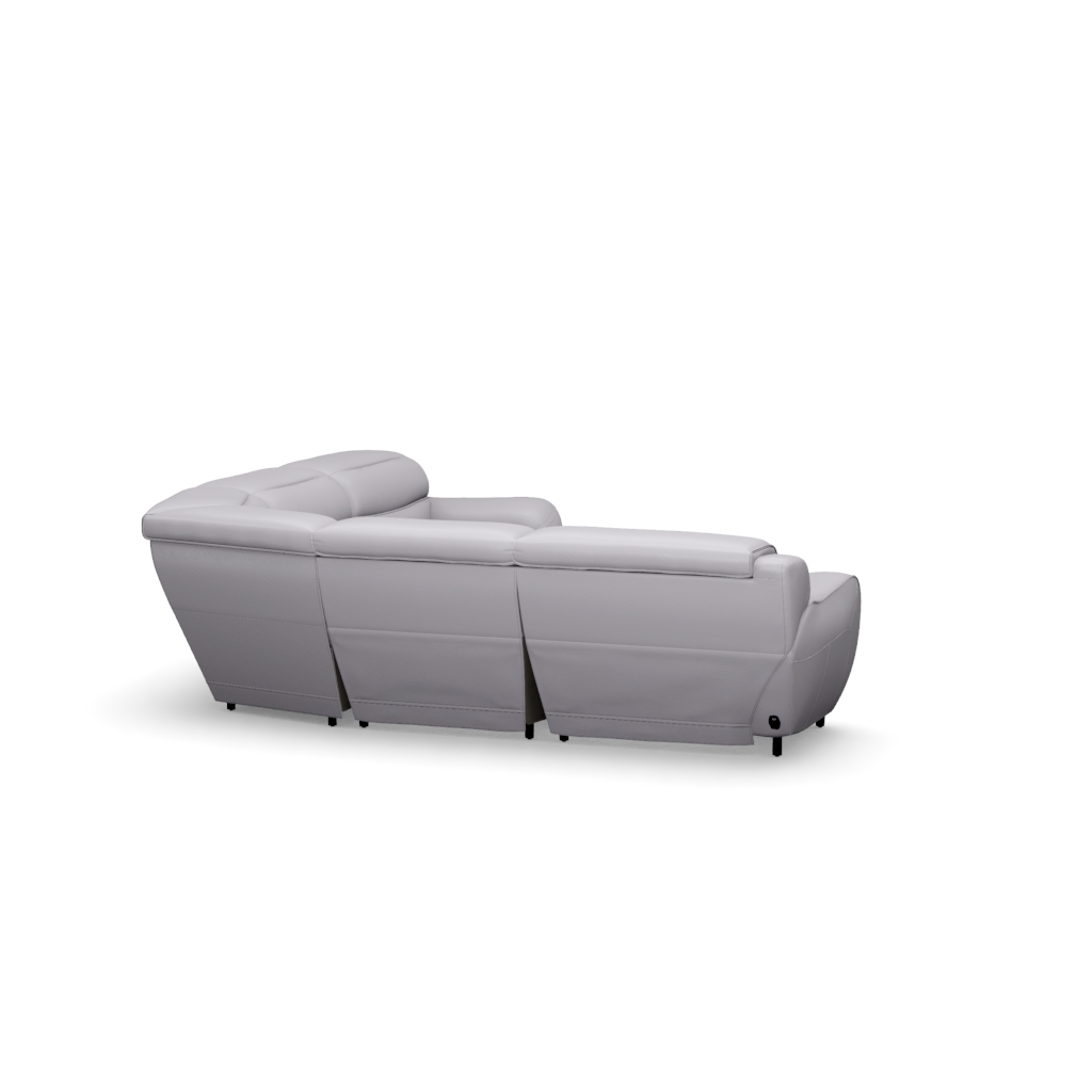 Symmetry gray leather power reclining shop sofa