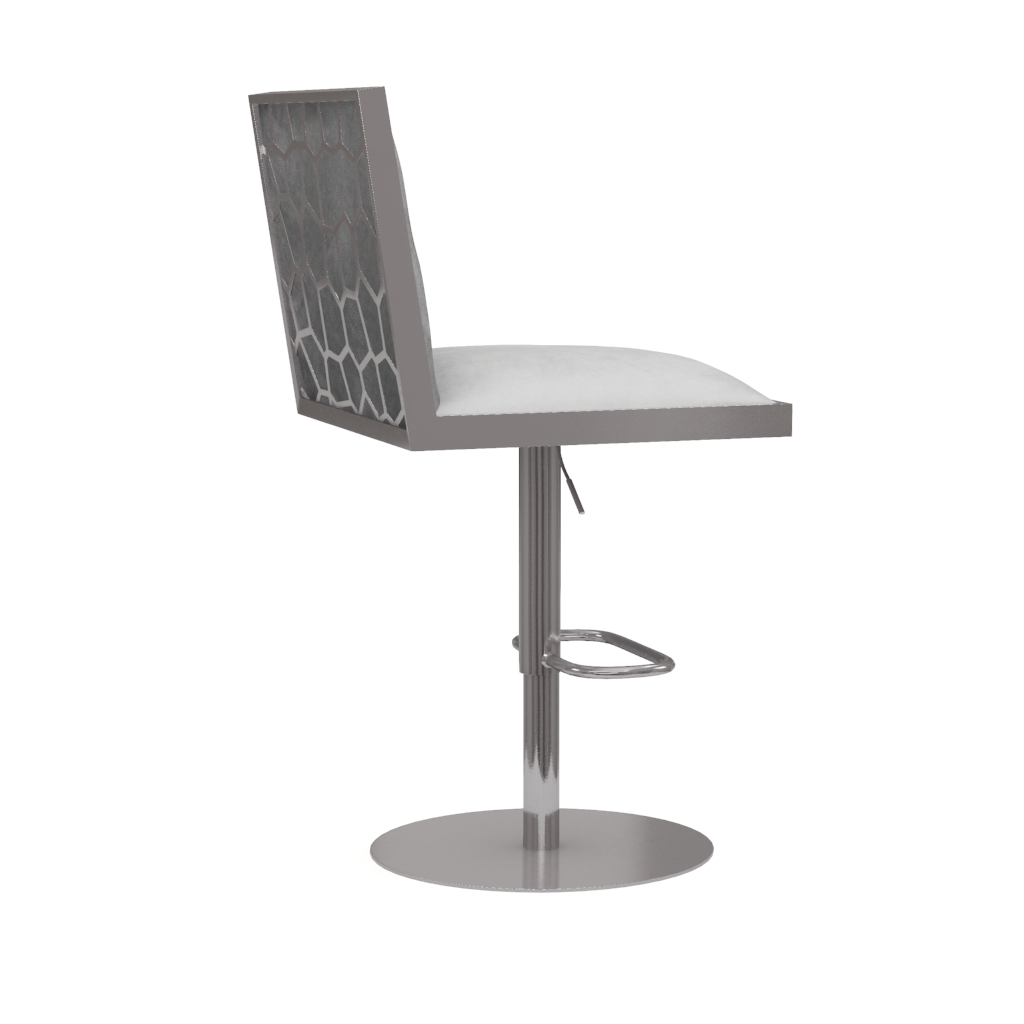 Allison Silver Gray Adjustable Stool El Dorado Furniture