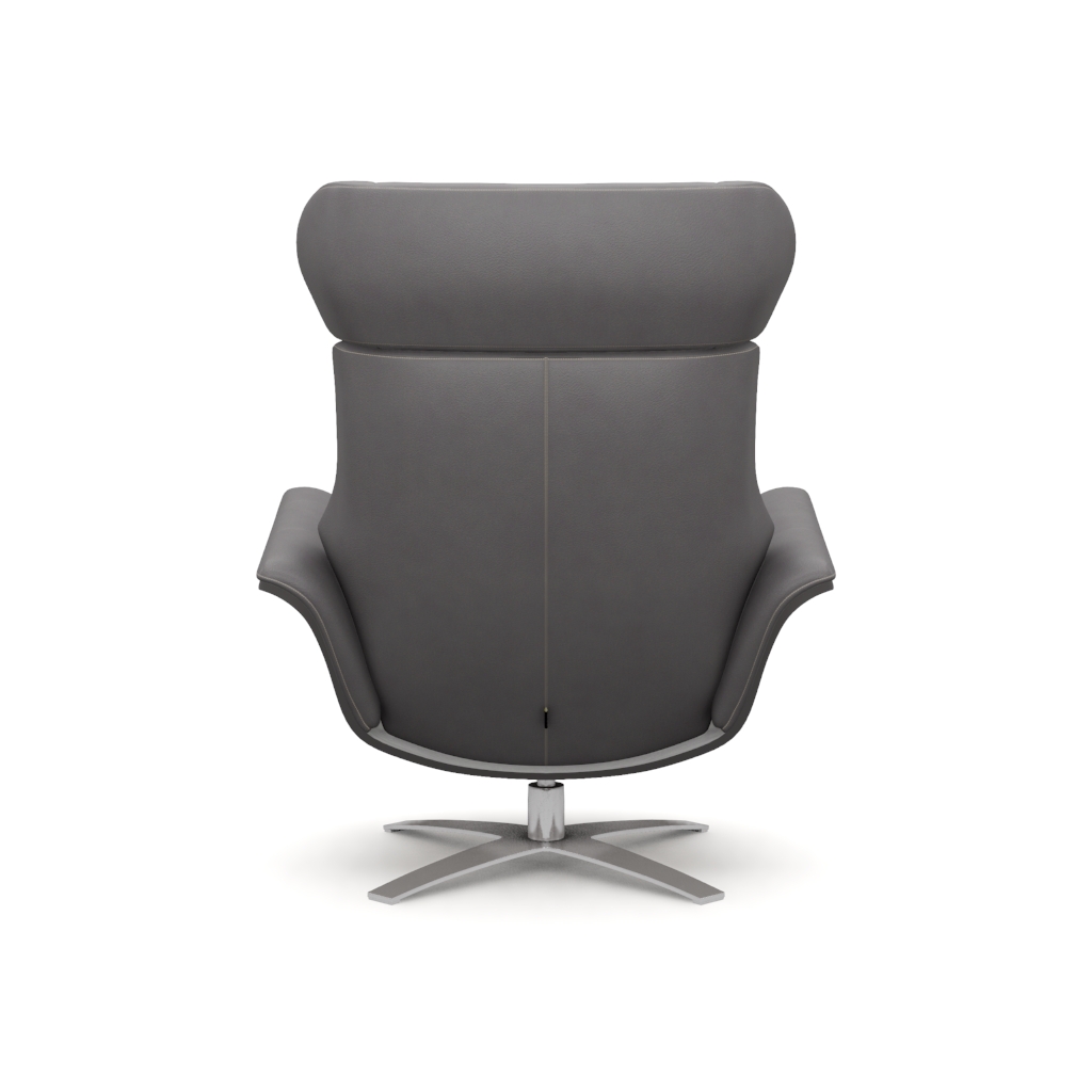 Enzo Gray Leather Accent Chair El Dorado Furniture