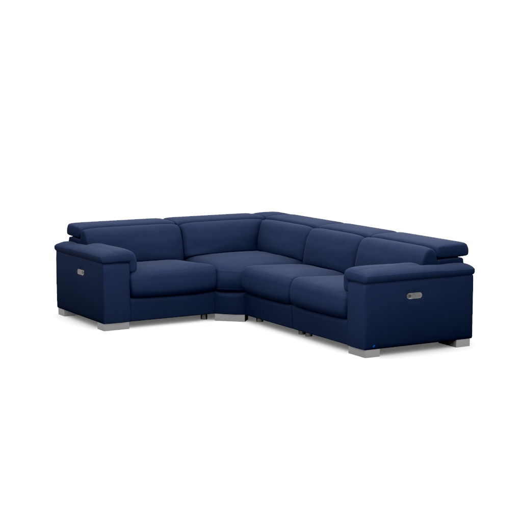 Navy blue sectional with recliner outlet