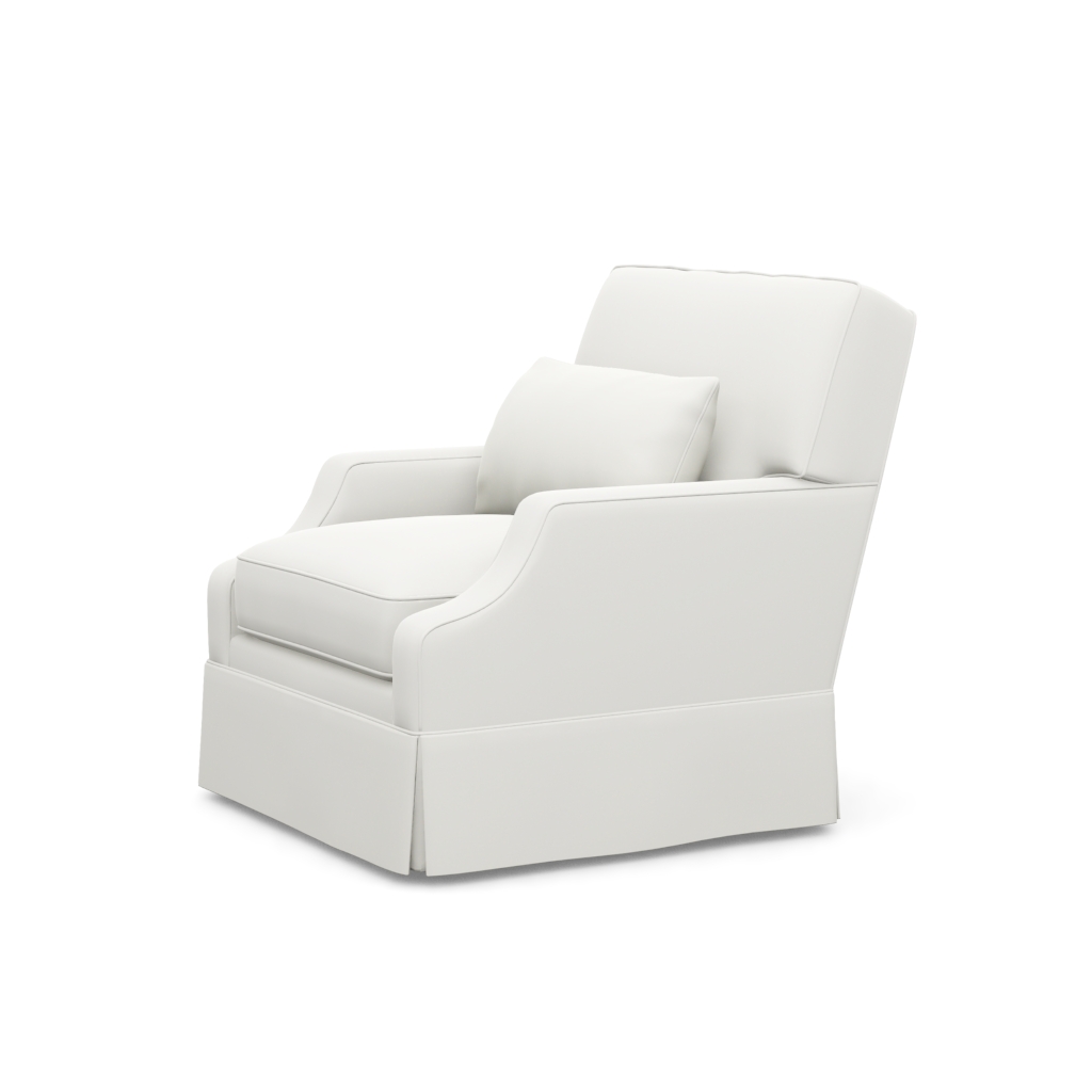 Skirted outlet swivel chair